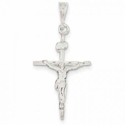Traditional Sterling Silver Crucifix Pendant -  - QGCR-QC524