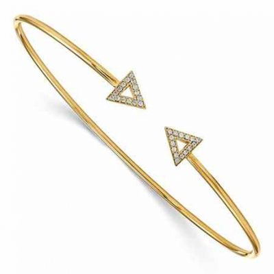 Triangle Diamond Bangle Bracelet in 14K Gold -  - QGBR-XB312A