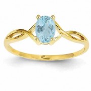 Twist Design Aquamarine Birthstone Ring in 14K Yellow Gold Twist Design Aquamarine Birthstone Ring in 14K Yellow Gold