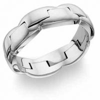 18K White Gold Two-Halves Wedding Band Ring