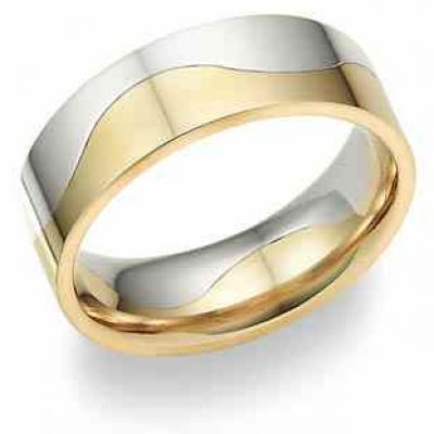 Two-Halves Love Wedding Band in 18K Two-Tone Gold -  - 2U-5004-18K