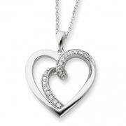 Two Hearts One Flesh Sterling Silver Heart Pendant