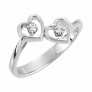 Two of Us Heart Ring in White Gold