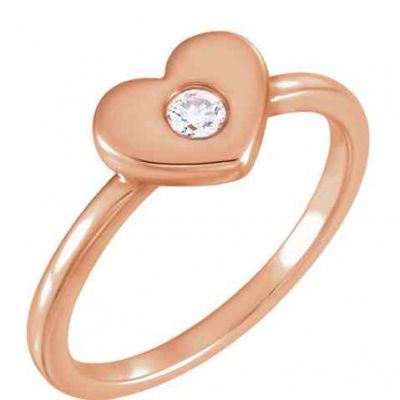 Undivided Love Diamond Heart Ring 14K Rose Gold -  - STLRG-122822R
