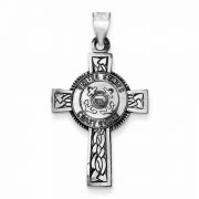 United States Coast Guard Cross Pendant in Sterling Silver