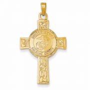 United States Marines Cross Pendant in 14K Gold