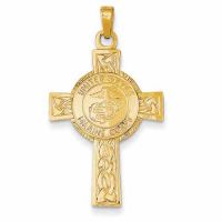United States Marines Cross Pendant in 14K Gold