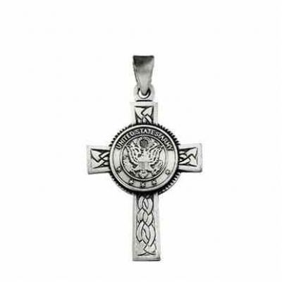 US Army Cross Pendant in Sterling Silver -  - QGCR-QC4408