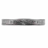 Victorian-Era Vintage-Inspired Floral Band in Sterling Silver
