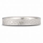 Victorian Handmade Floral Wedding Band in Sterling Silver