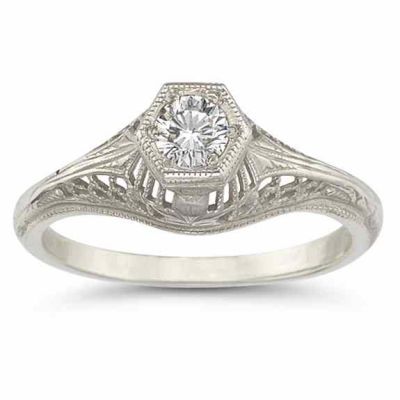 Vintage Art Deco 1/4 Carat Diamond Ring -  - HGO-R123W