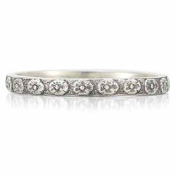 Vintage Floral Wedding Band Ring in Sterling Silver