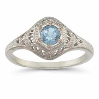 Enchanted Aquamarine Ring in .925 Sterling Silver