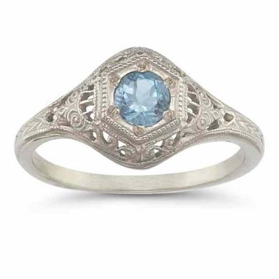 Enchanted Aquamarine Ring in .925 Sterling Silver -  - HGO-R128AQSS