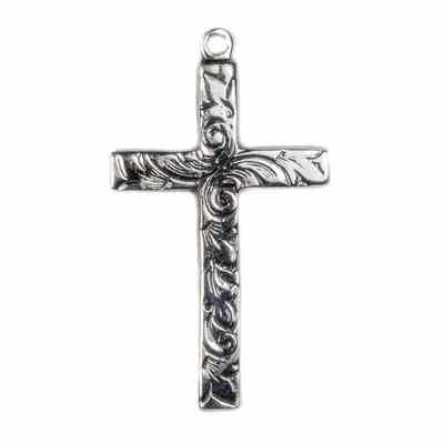 Vintage Style Floral Cross in 14K White Gold -  - HGO-CR004W