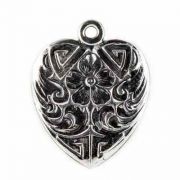 Vintage Style Heart Pendant in Sterling Silver