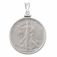 Walking Liberty Sterling Silver 1/2 Dollar Coin Pendant