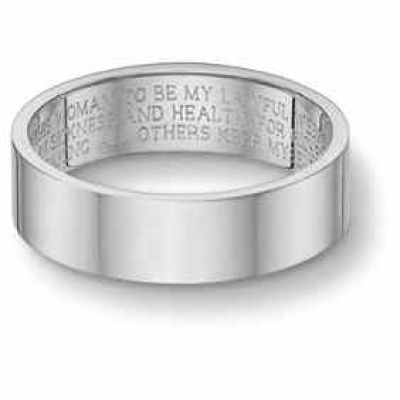 Wedding Vow Ring, Flat Band, 14K White Gold -  - WEDVOW-6