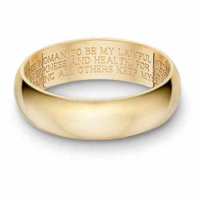 Wedding Vow Wedding Band Ring, 14K Gold -  - WEDVOW-1