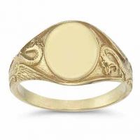 Welsh Dragon Signet Ring in 14K Gold