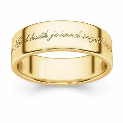 What God Hath Joined Together Gold Wedding Band -  - BVR-MARK109Y