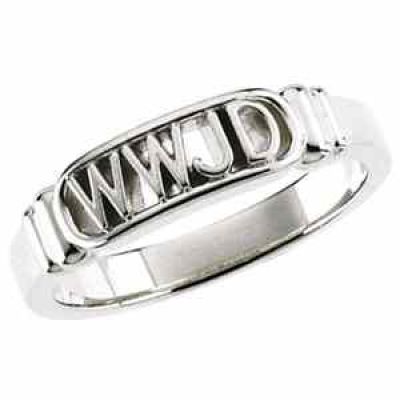 What Would Jesus Do Ring in Sterling Silver -  - STLPD-R16642SS