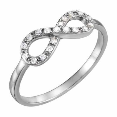 White Diamond Infinity Ring -  - STLRG-651088W