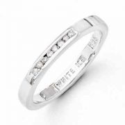 White Ice Diamond Band in Sterling Silver