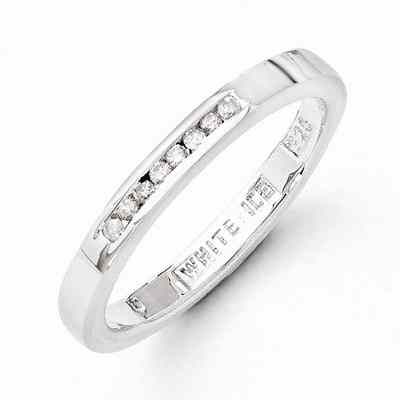 White Ice Diamond Band in Sterling Silver -  - QGRG-QW284