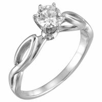 White Topaz Cathedral Knot Ring in 14K White Gold