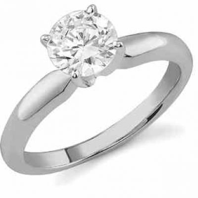 White Topaz Solitaire Ring in Sterling Silver -  - AOGRG-WT1SS