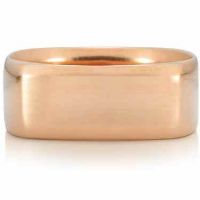 Wide Square Wedding Band in 14K Rose Gold