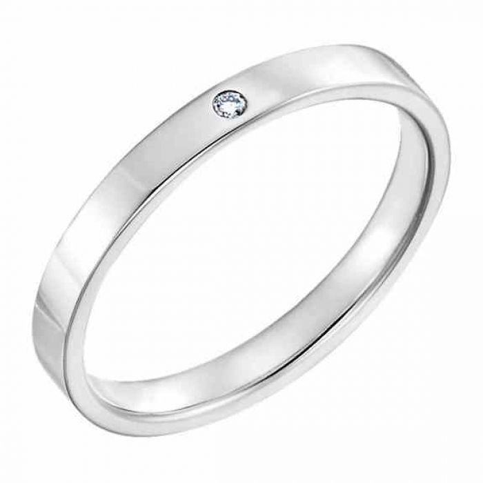 Wedding Rings : Women s Platinum 2.5mm Flat Diamond Wedding ...