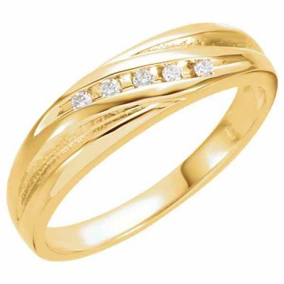 Women s 5-Stone 1/10 Carat Diamond Ring, 14K Gold -  - STLRG-60132L