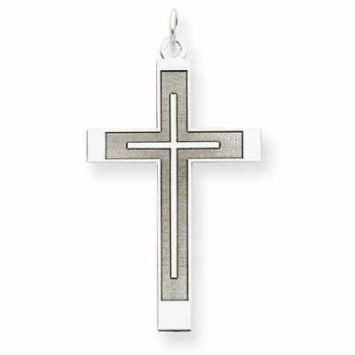 Women s Cross Inside Cross Pendant in 14K White Gold -  - QGCR-XR945