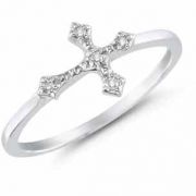 Women's Diamond Cross Ring