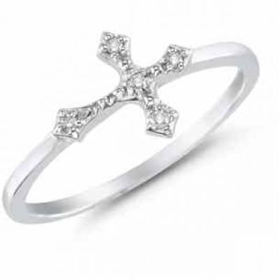 Women s Diamond Cross Ring -  - SK-DR-3