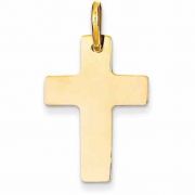 Women's Polished Flat Cross Pendant in 14K Yellow Gold