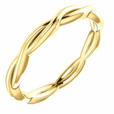 Woven Infinity Wedding Band Ring in 14K Gold -  - STLRG-51788Y