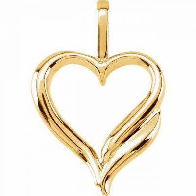 Yellow Gold Design Heart Pendant -  - STLPD-80713Y