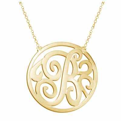 Yellow Gold Personalized Monogrammed Necklace -  - JAPD-ZC30473L-A-Y