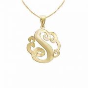 Yellow Gold Personalized Single Initial Jewelry Necklace