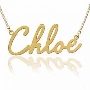 Yellow Gold Script Name Necklace