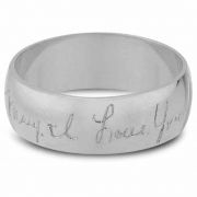 Your Own Handwriting Wedding Band in Sterling Silver