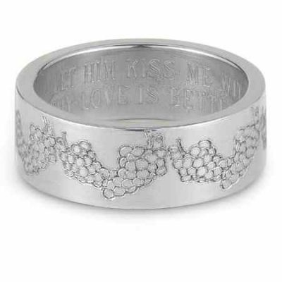 Your Love is Better than Wine Bible Verse Ring in Sterling Silver -  - BVR-02SS