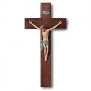 10 inch Traditional Wood w/Resin Crucifix