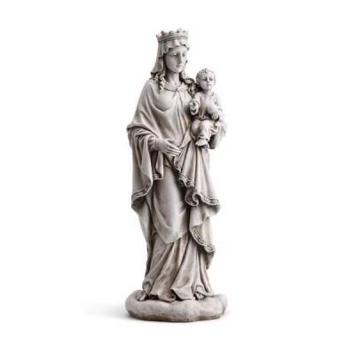 18.5in. Mary Queen of Heaven w/Child Garden Resin Statue - 886083363108 - WC791