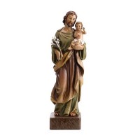 24in. Saint Joseph and Child Val Gardena Italy Statue 24in. Saint Joseph and Child Val Gardena Italy Statue