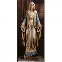 48 in. Our Lady of Grace Church-Sized Hand Painted Wood Statue