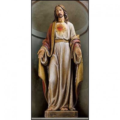 48 inch Sacred Heart Church-Sized Hand Painted Wood Statue - 780090997977 - ND153 48 inch Sacred Heart Church-Sized Hand Painted Wood Statue - 780090997977 - ND153